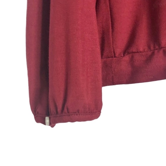 J. Crew Ruffle Trim Wrap Top Burgundy‎ Red New - Picture 10 of 11
